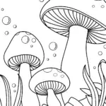 Mushrooms in a magical underwater garden