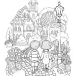 Kids exploring a garden city