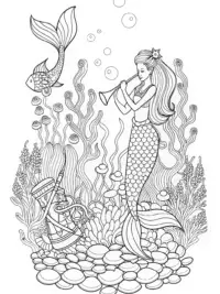 Barbie conducting an underwater orchestra