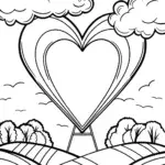 Heart-shaped harvest in the sky
