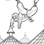 Ninja flipping on circus rooftops