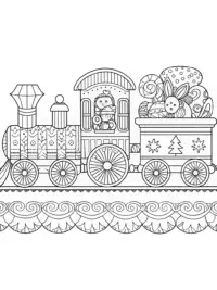 Gingerbread train with holiday animals