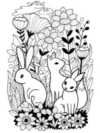 Woodland creatures in a magical garden