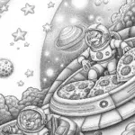 Bowser delivering pizzas in space