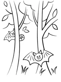 Bats collecting candy in a forest
