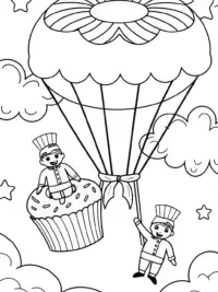 Cupcake and donut chefs in the sky