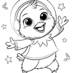 Chick dancing in space