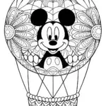 Mickey Mouse floating in a bubble