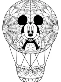 Mickey Mouse floating in a bubble