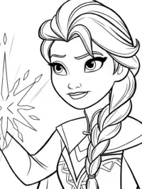 Elsa sculpting ice in the sky