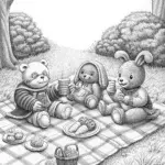 Animal friends having a picnic