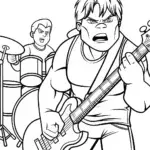 Hulk jamming in a rock band