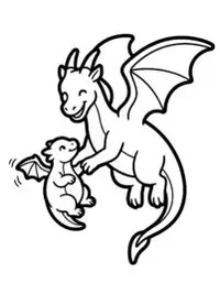 Baby Dragons Take Flight Coloring Page