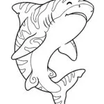 Deep Sea Tiger Shark Coloring Page