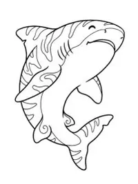 Deep Sea Tiger Shark Coloring Page