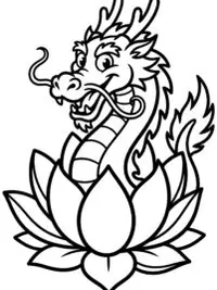 Dragon Lotus Bloom Coloring Page