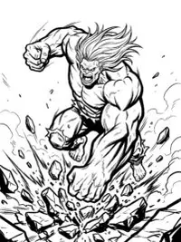 Hulk Smashes Rubble Coloring Page