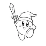 Kirby Heroic Sword Pose Coloring Page