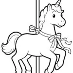 Magical Unicorn Carousel Coloring Page