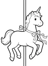 Magical Unicorn Carousel Coloring Page