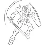 Mecha Battle Scene Coloring Page