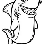Megalodon Shark Frenzy Coloring Page