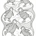 Penguins on Ice Coloring Page