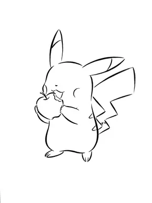 Pikachu’s Apple Snack Coloring Page coloring pages