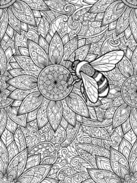 Sunflower Bee Garden Coloring Page