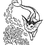 Vaporeon’s Ocean Adventure Coloring Page